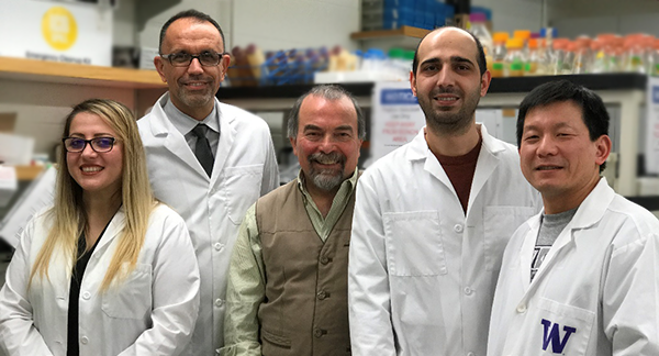 The Whitening Lozenge Team members: Sanaz Saadat, Sami Dogan, MSE Professor Mehmet Sarikaya, MSE grad student Deniz Yucesoy, and MSE Research Scientist, Hanson Fong