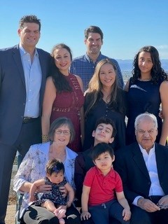 Hira and Patricia Fotedar with their children and grandchildren