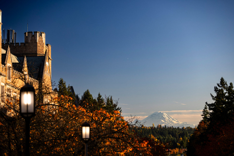 View of campus in the fall