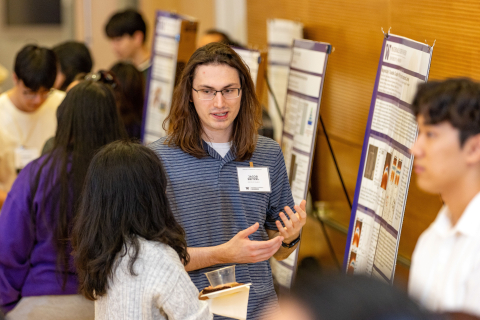 Graduate student Jacob Beitzel presents his research on injectable hydrogels for tissue engineering.